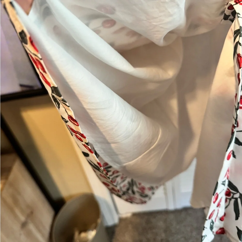 Chic Floral Midi Dress - White and Red - Picture 6 of 10